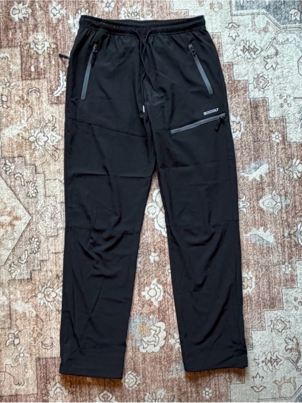 Men's Black active Pants with Zip Pockets